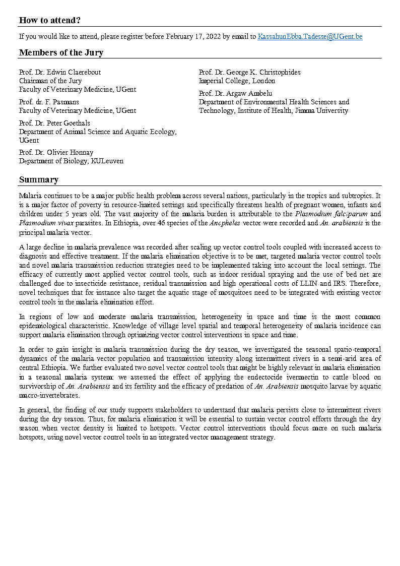 PhD defence Kassahun Ebba (Faculty of Veterinary Medicine) Africa